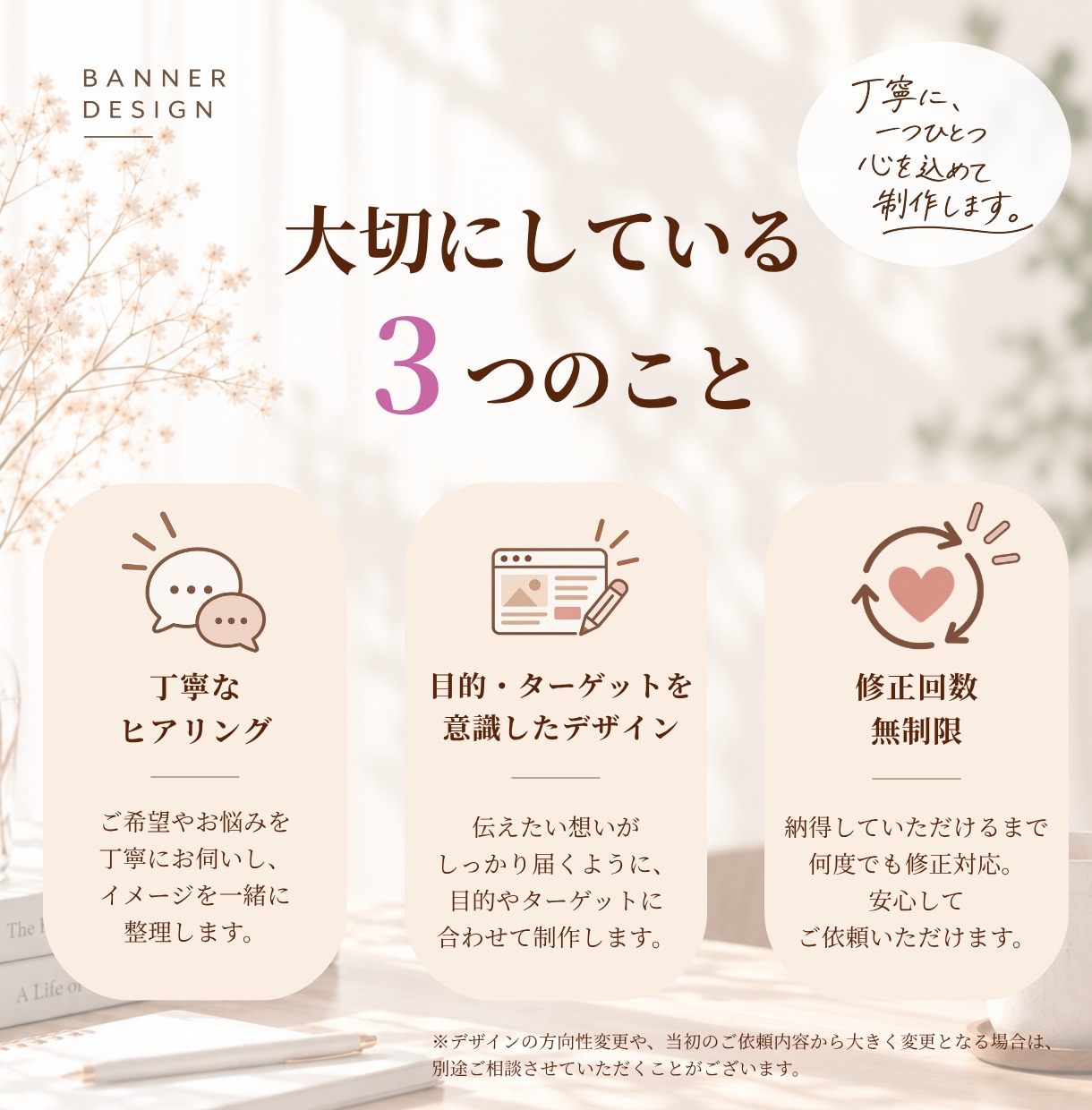 目的に合わせた伝わるバナーを制作します 丁寧なヒアリングで想いをカタチに イメージ3