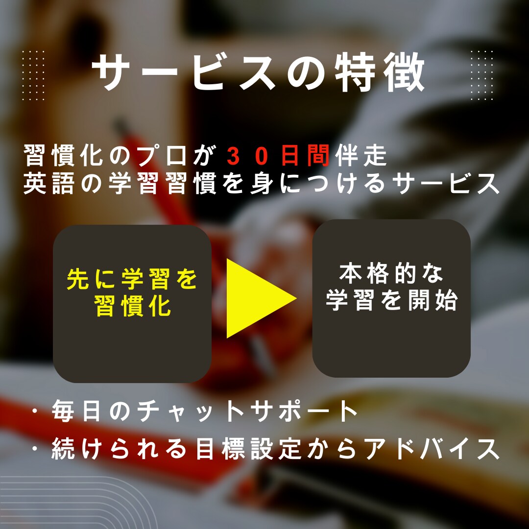 30日で英語習慣を作る！英語学習のコーチングします 1日5分から可能。英語に触れる毎日で英語力アップ イメージ3