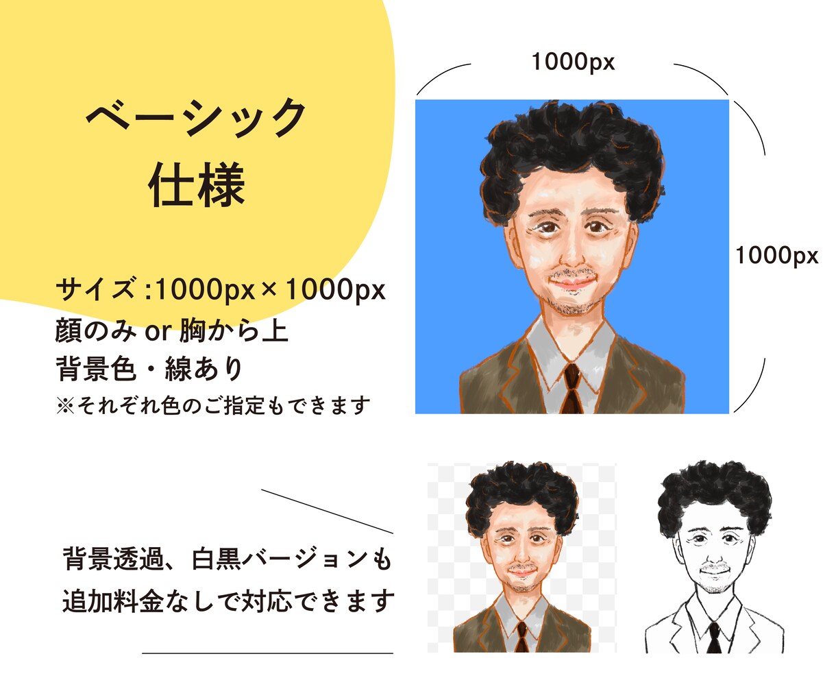 即対応！ほんのり似てて親しみやすい似顔絵描きます 最短翌日納品。アイコンや、メッセージを入れて大切な方へ。 イメージ3