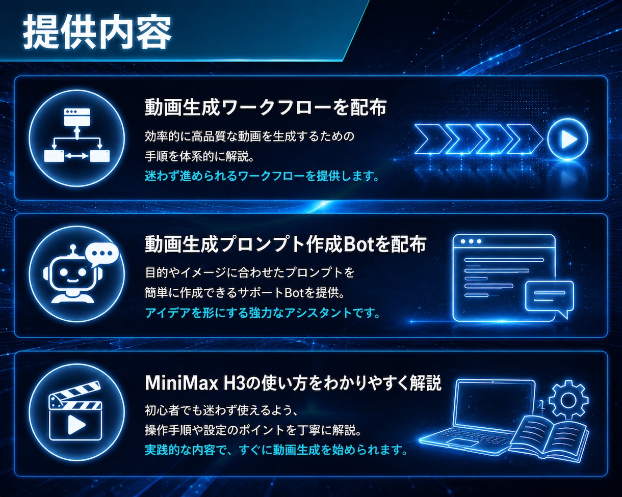 高品質動画を簡単生成 MiniMaxガイド教えます ✅動画生成ワークフロー付きですぐに実践可能！特典つき イメージ3
