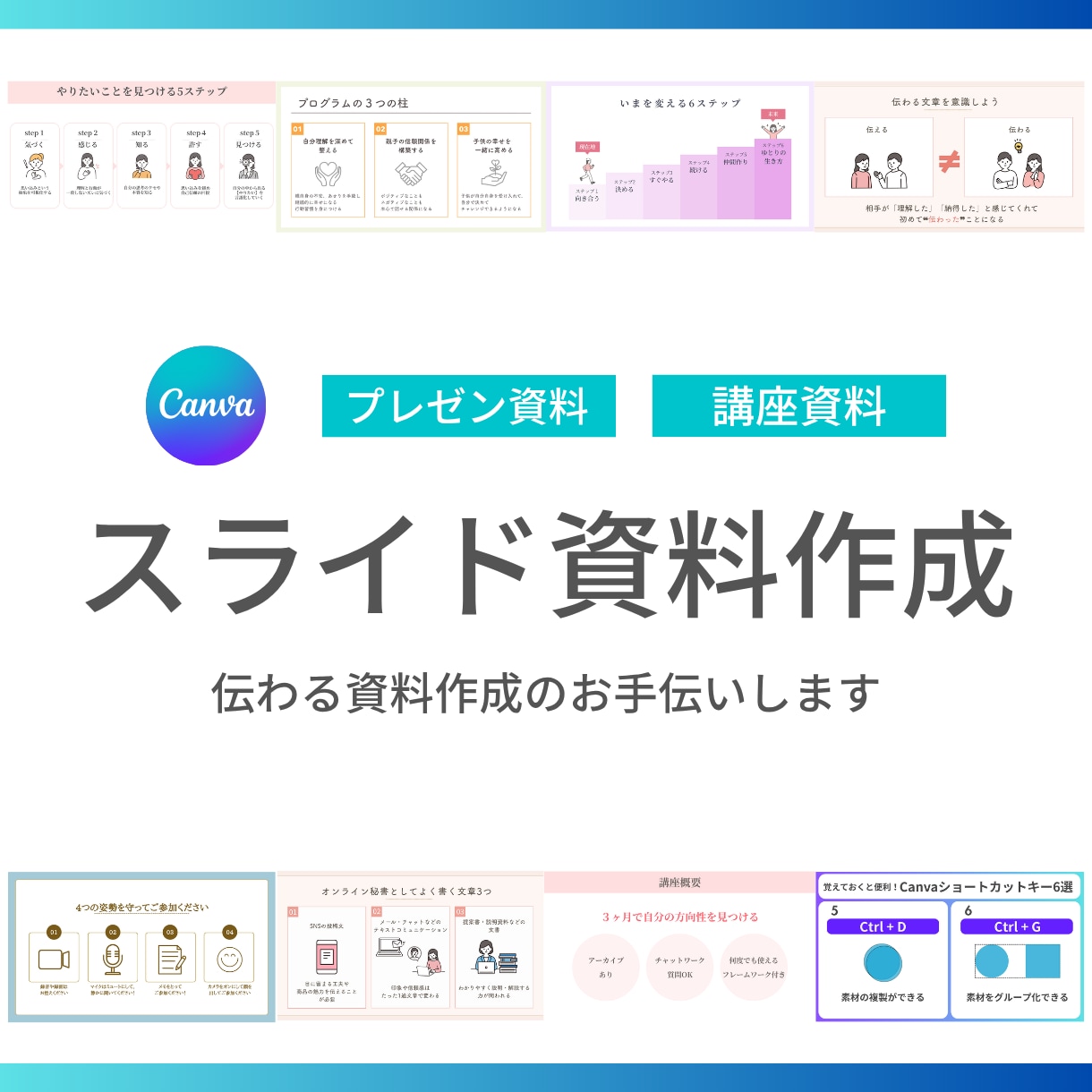 Canvaで資料・スライド作成します 見やすく分かりやすい資料にします イメージ1