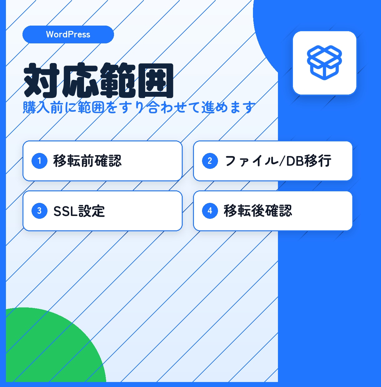 WordPress引越しSSL化します 移転後の表示崩れやエラー対応もお任せください イメージ2