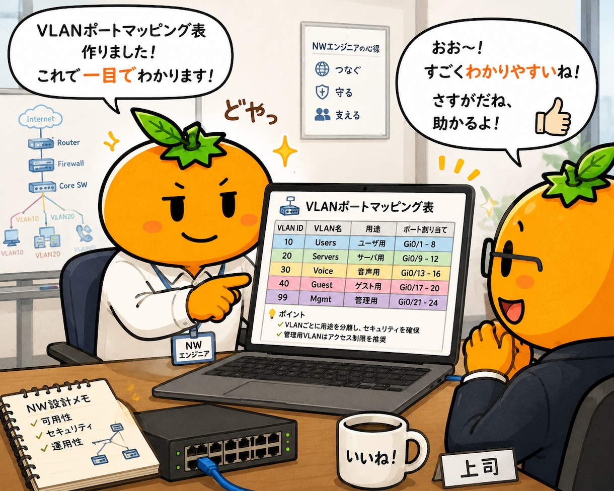 Cisco SW コンフィグからVLAN表作ります コンフィグを変換してVLAN全体像が一目でわかる表にします! イメージ1