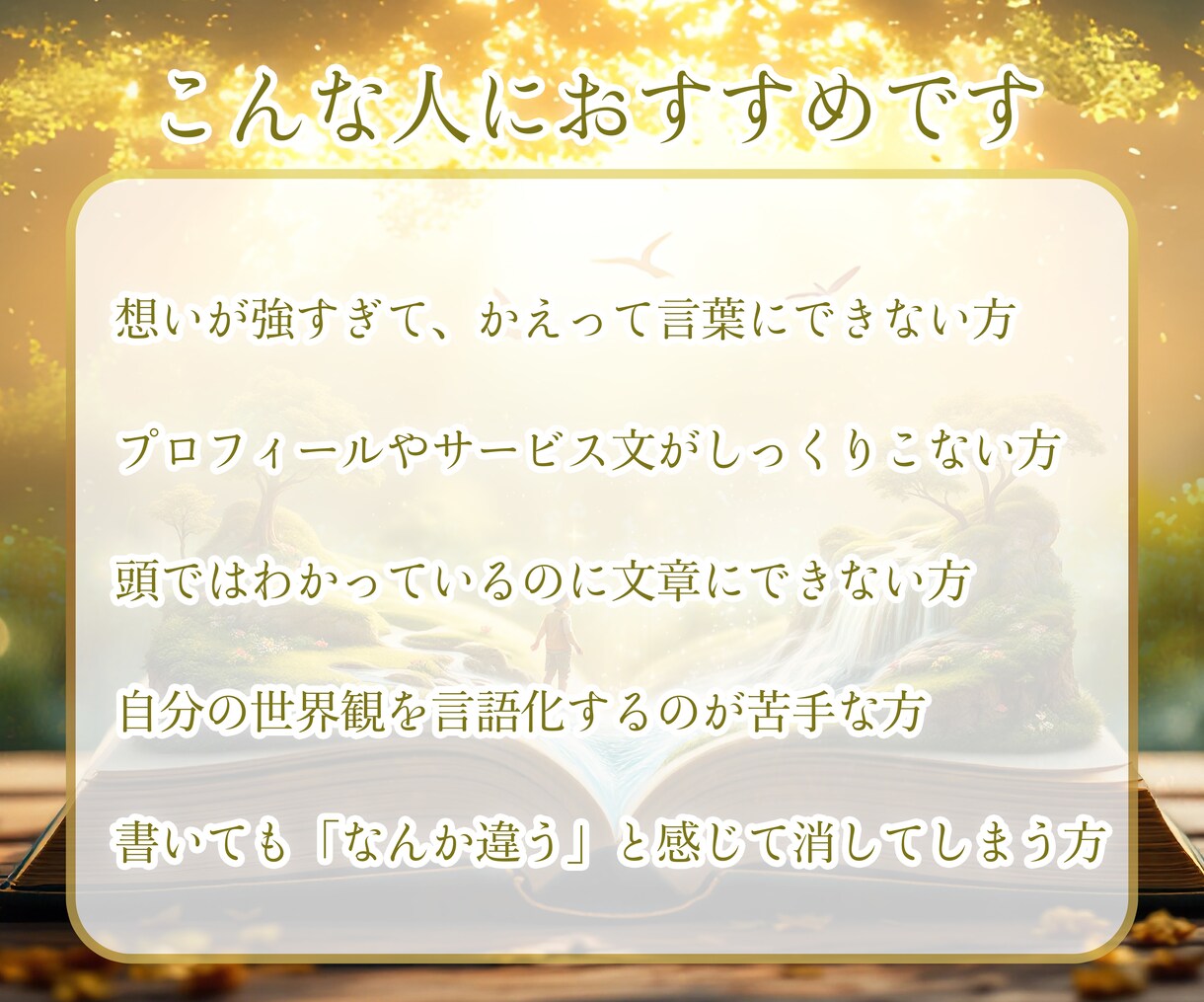 占い・相談系に特化｜プロフやサービス文章添削します スピリチュアルな世界観を“言葉”で伝えたいあなたへ。 イメージ3