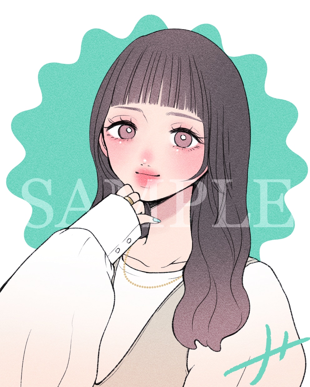 短納期！ファッショナブルで好印象なアイコン描きます おしゃれなお洋服とかわいい女の子のアイコン！ イメージ1