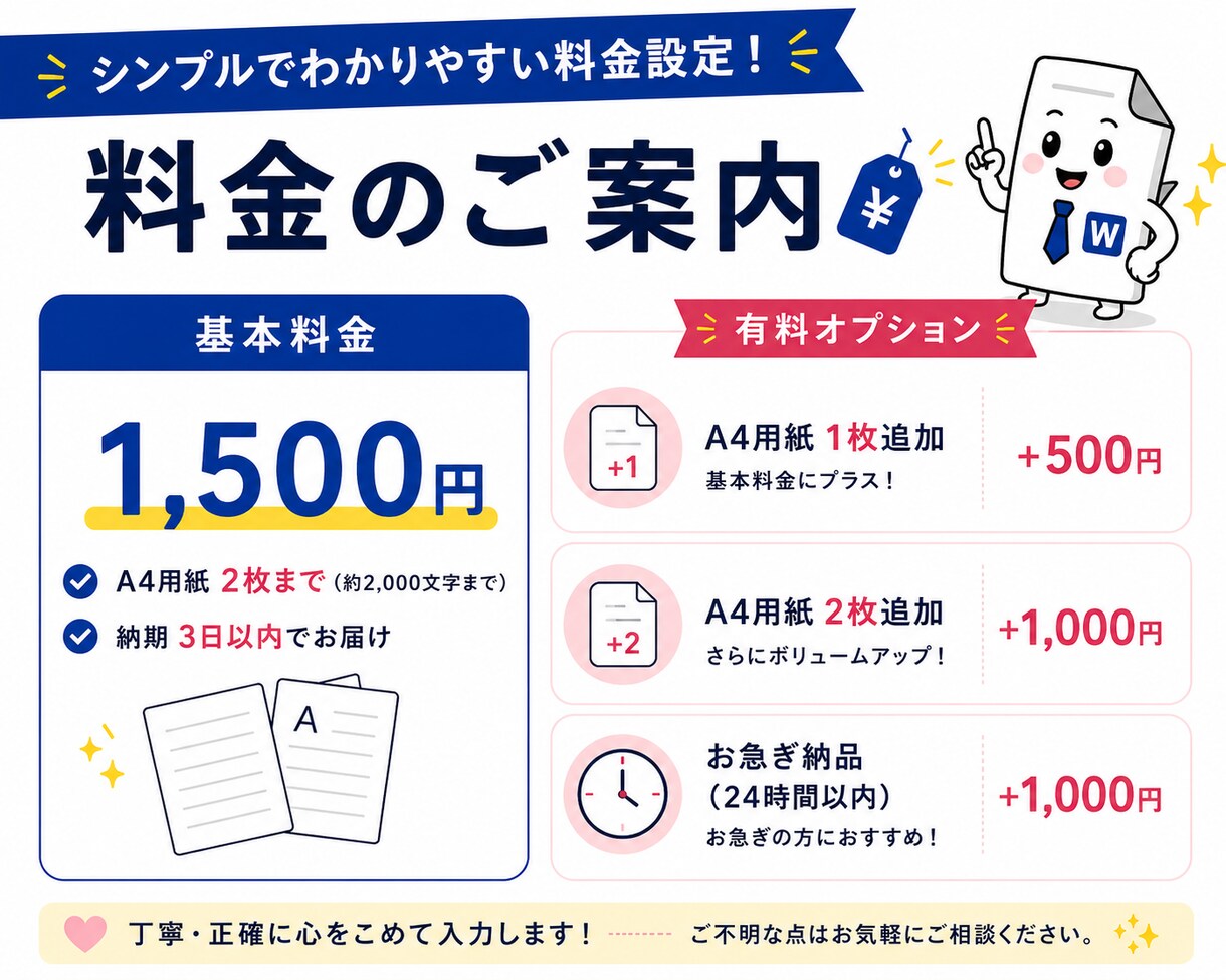 手書き文字をWordへ入力します 手書き・ノート・プリントをWordで見やすくデータ化します イメージ4