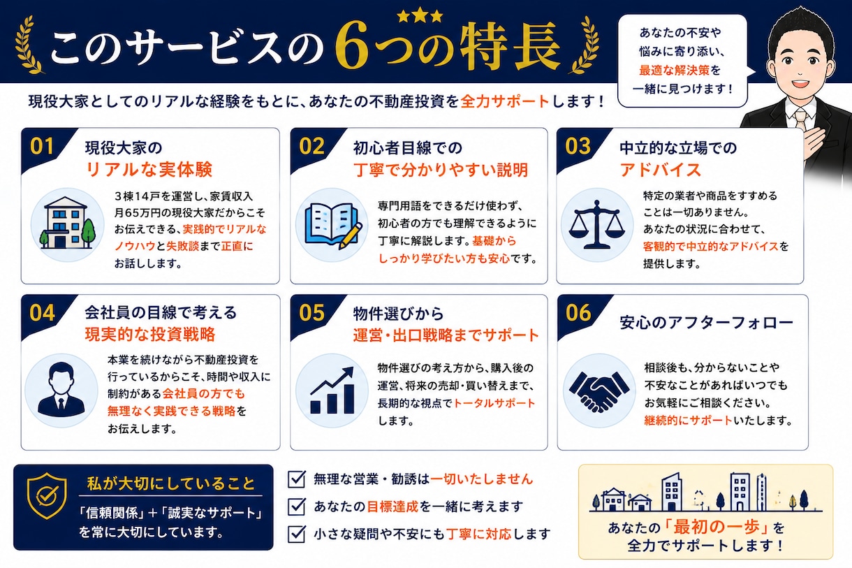 会社員大家が初心者向けに不動産投資を教えます 3棟14戸運営中の現役大家が実体験でサポートします イメージ8