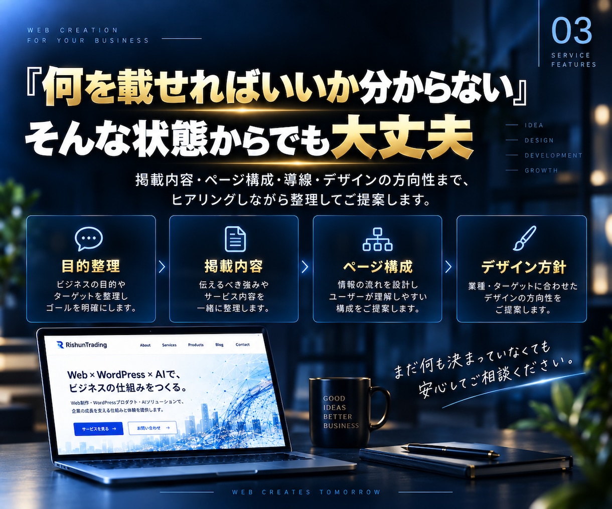 事業に合わせて育てられるホームページを制作します 企画･デザイン･WordPress開発･機能拡張まで一貫対応 イメージ6
