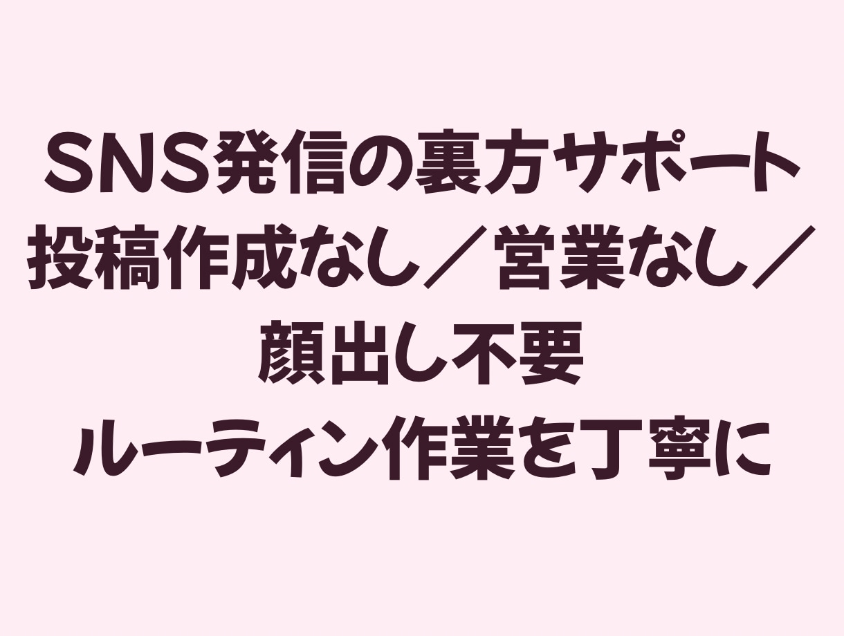SNS発信の裏方サポートをします SNS発信の裏方サポート、ルーティン作業、反応整理をします イメージ1