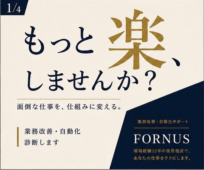 面倒な作業を自動化できるか診断します 楽する方法、本気で考えます。難しい専門用語は使いません。 イメージ1