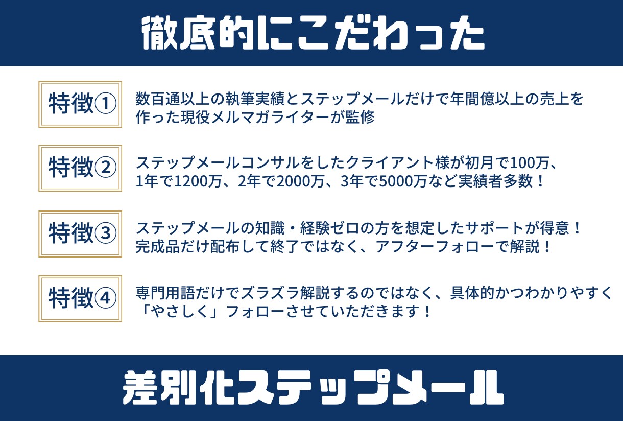 あなた専用のステップメールやメルマガ構成を作ります 「初心者さん向き」具体的でわかりやすいステップメール構築 イメージ3
