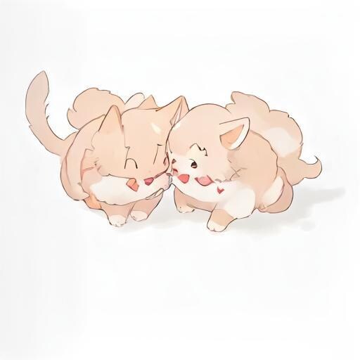 かわいい犬が遊んでいます 子犬がかわいく遊んでいるイラストです イメージ1