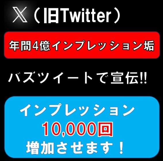 16万垢で宣伝して1万インプレション増やします 4億インプ垢でのバズツイートであなたの投稿を拡散！ イメージ1