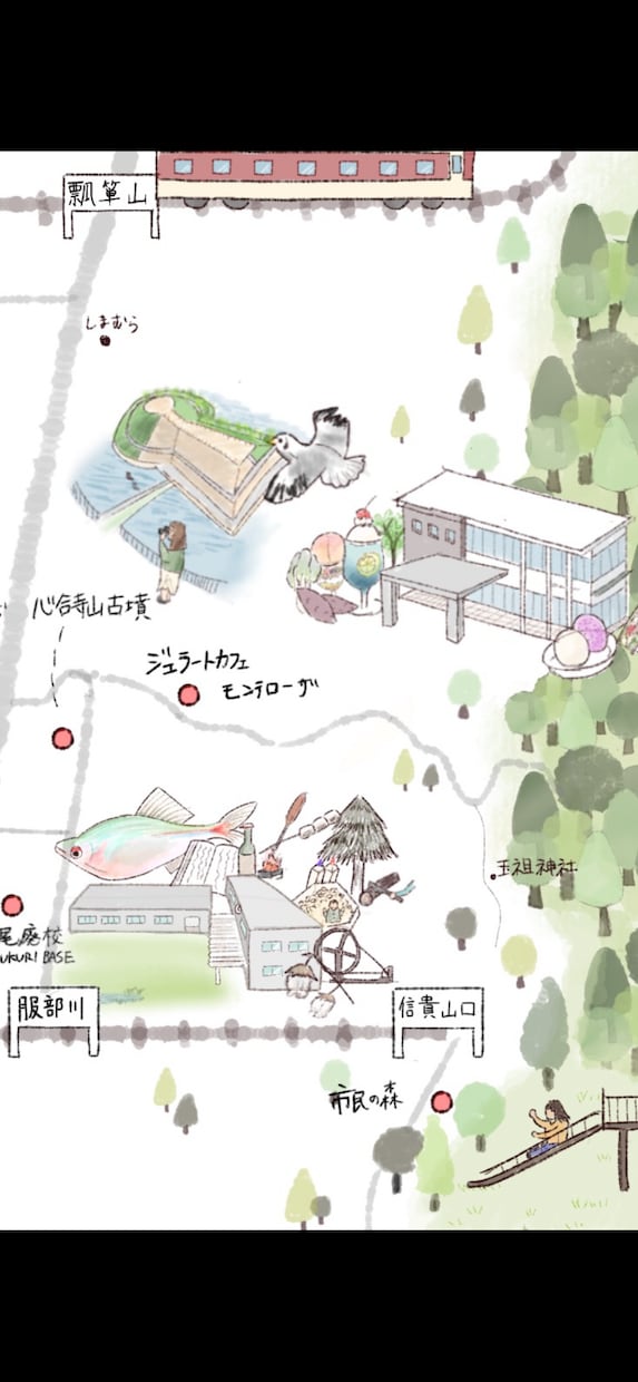 可愛い手描きイラストMAPを作成致します 集客につながる賑わいのある可愛い手描きMAPはいかがですか？ イメージ2