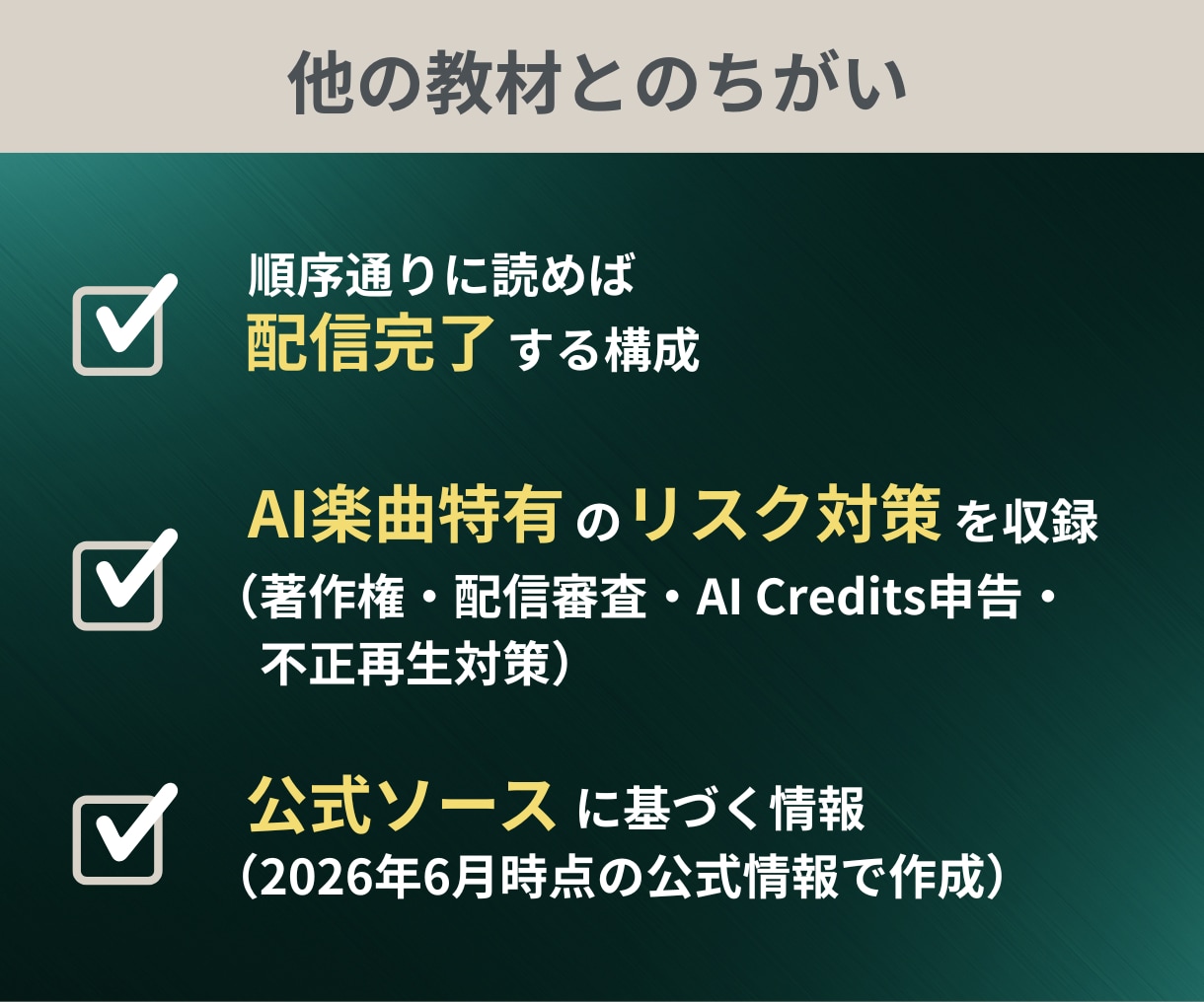 AI曲の配信前チェックを教えます 著作権・配信審査・リスク対策つきの実践ガイド イメージ3