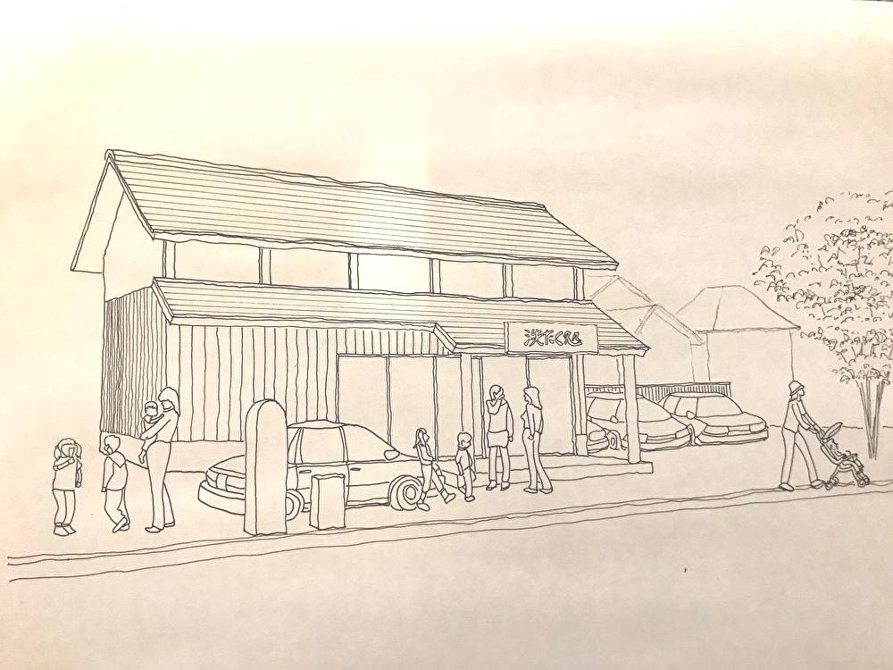 手描きスケッチ作成（モノクロ・カラー）致します 造園・緑化・建築外観、内観スケッチパース（モノクロ・カラー） イメージ3