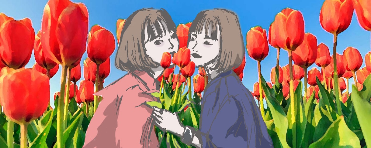 オシャレな女の子の絵描きます 花と女子シリーズ　着せたい服など写真送ってください イメージ2