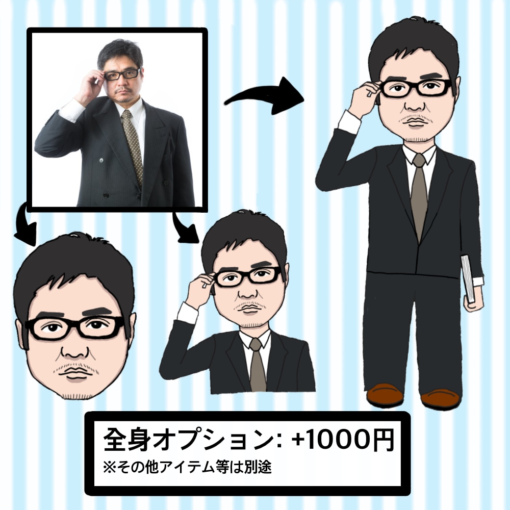 ちょうど良い似顔絵をお描きします SNS用アイコンや名刺などのビジネスにもちょうど良い！！ イメージ4