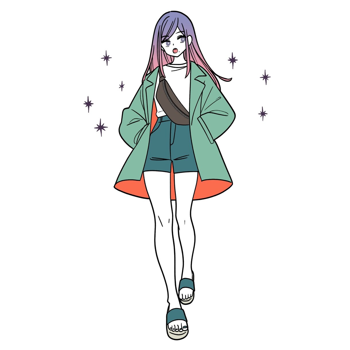 おしゃれなイラスト作成します 立ち絵制作、キャラデザなど少し個性的なテイストで イメージ5