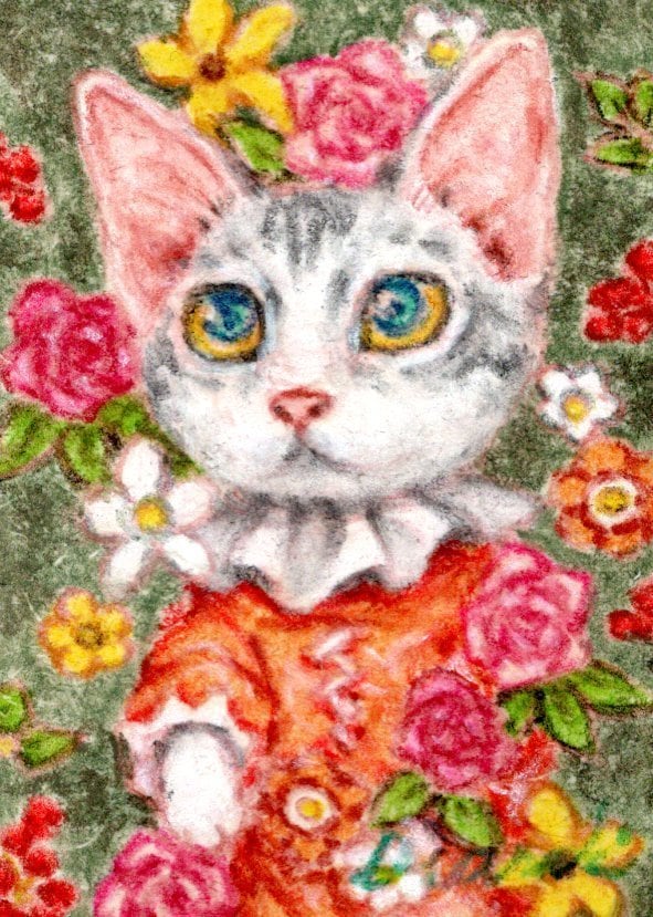 ミニミニサイズ☆ペットの肖像画を描きます ちょっとしたスペースに飾れる手のひらサイズのペット画☆ イメージ3