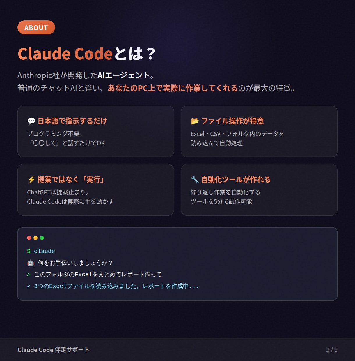 初心者向けにClaudeCodeの使い方を教えます 非エンジニア向け！始め方を教え、黒いターミナル画面も伴走 イメージ3