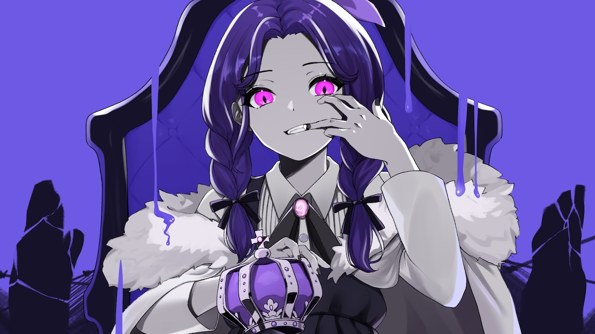 歌ってみた・オリジナル曲の一枚絵イラスト描きます かわいいキラキラした絵柄で描きます！レイヤー分け可能！ イメージ1