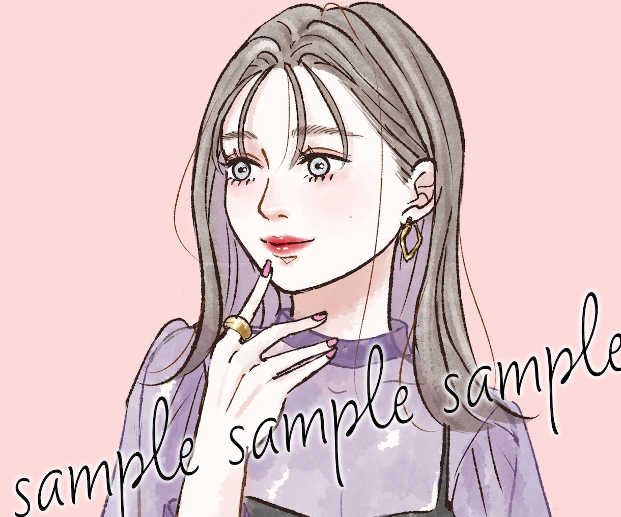 オシャレで女っぽい女の子お描きします シンプルすぎないけどオシャレな女性・女の子！SNSアイコンに イメージ1