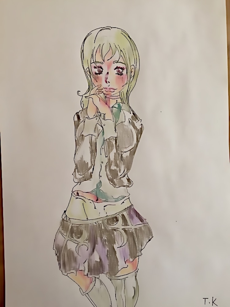 大人の方のイラストを描いてお買い上げよろしくします てい、けい。イラストのセクシーな色鉛筆の塗り方が良いイラスト イメージ2