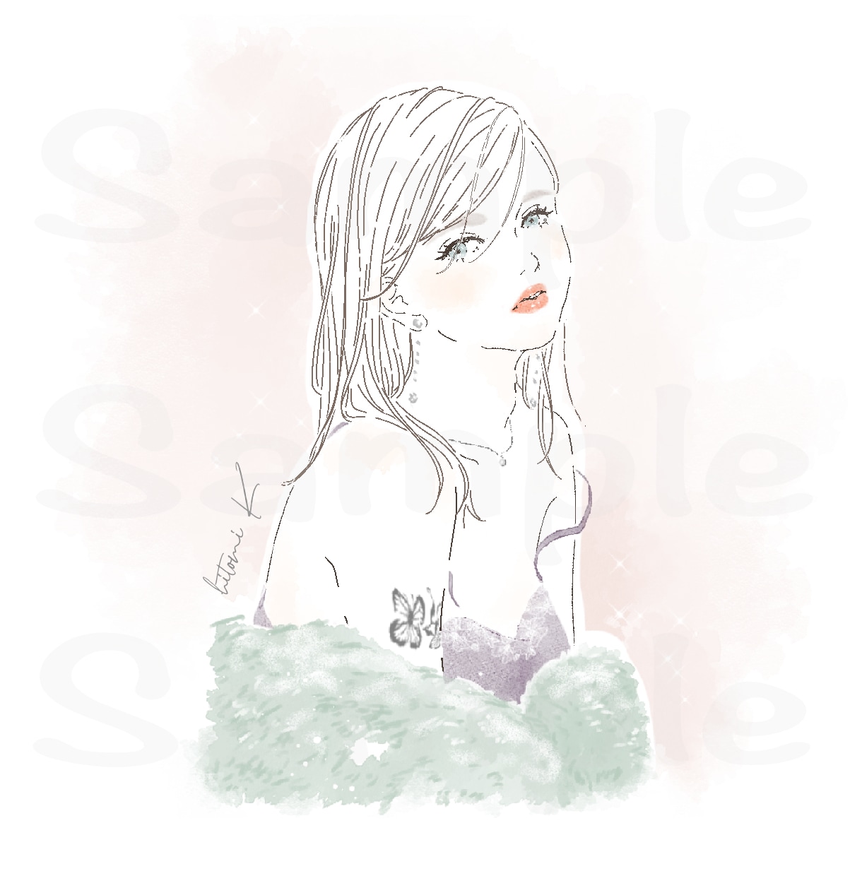 商用◎綺麗で女性らしい手描きイラストお描きします 挿絵、アイコン、商品イラスト等に❇︎ イメージ4
