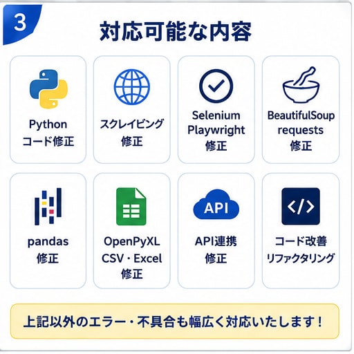 Pythonのエラー・不具合を修正します Pythonのエラーを迅速・丁寧に修正します イメージ3