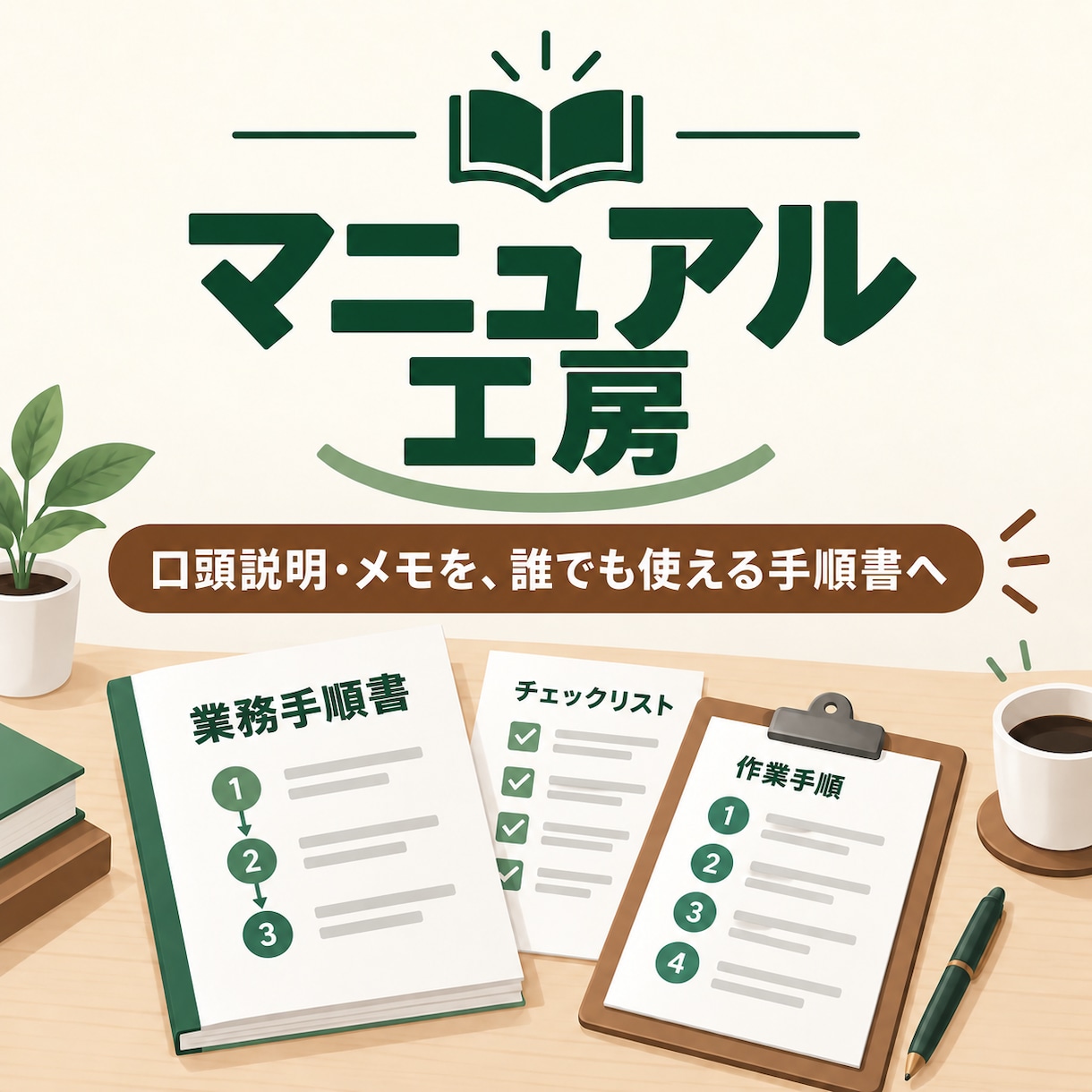 現場で使える業務マニュアルを作成します 口頭説明やメモを、誰でも使える手順書に整理 イメージ1