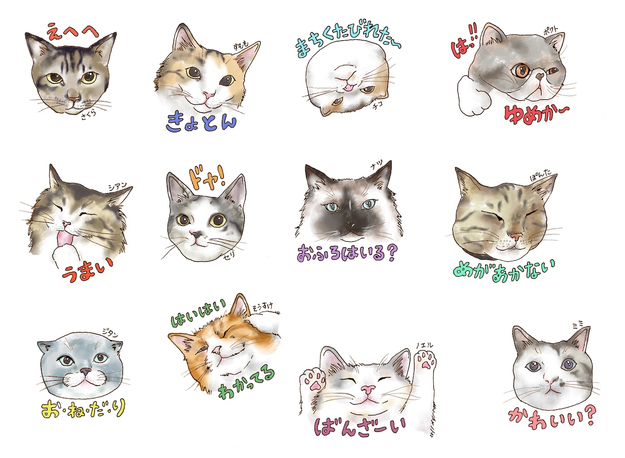 可愛らしいペットのアイコン、似顔絵描きます 猫や犬はもちろん、爬虫類や昆虫など、お名前入りで作成致します イメージ2