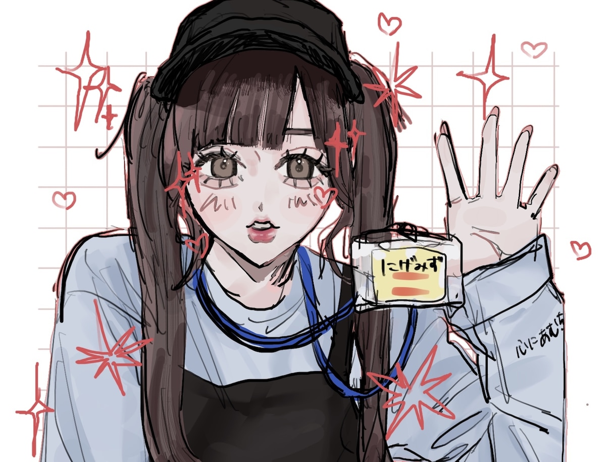 イラスト風似顔絵描きます キラキラかわいい！アニメイラスト風の似顔絵お描きします！ イメージ1