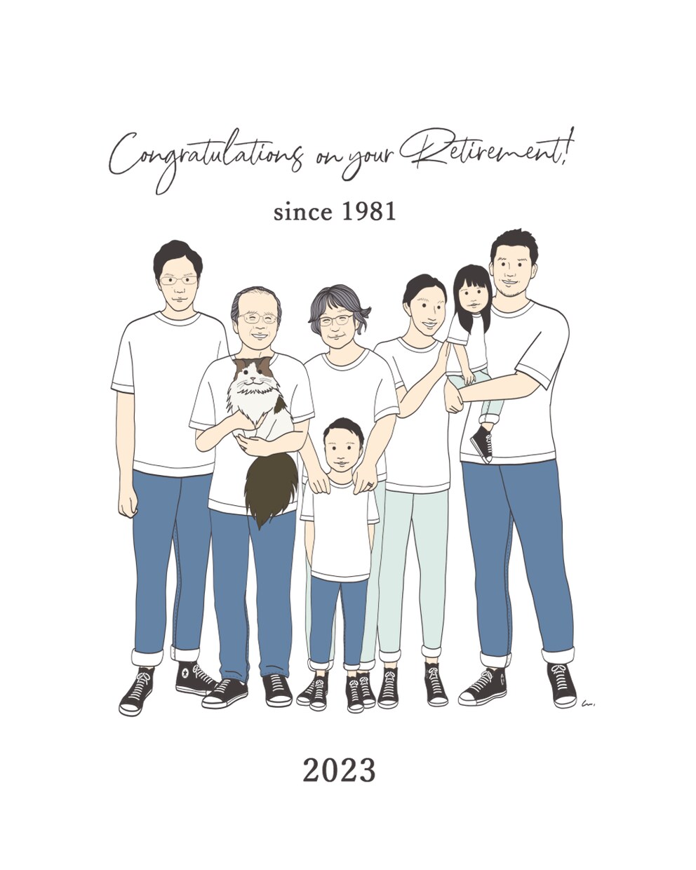 誕生日・還暦祝いに。似顔絵イラスト制作します 古希、傘寿祝い等へのメッセージへの変更も承っております イメージ6