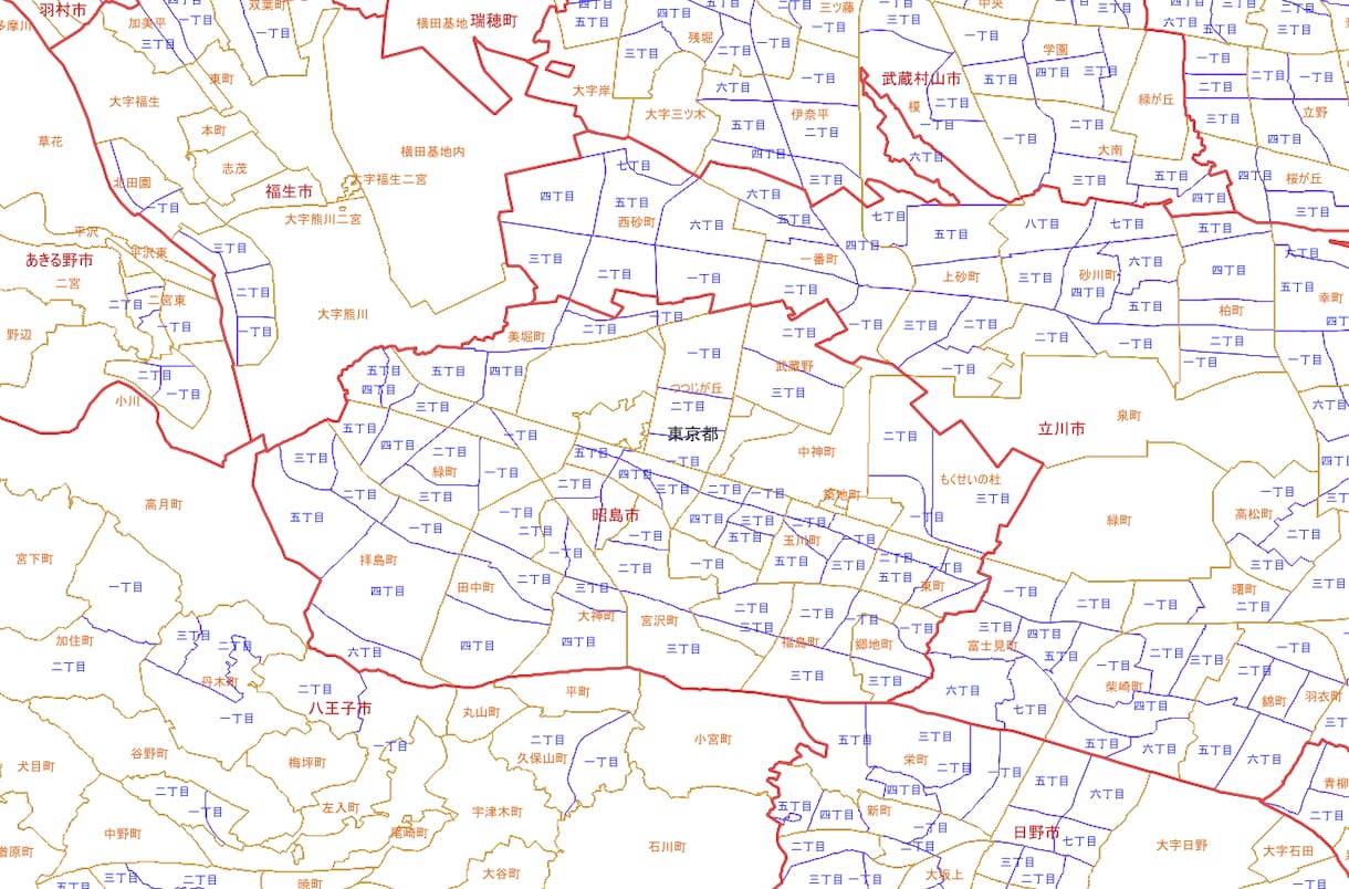 全国 県、市区郡、大字、字境界地図出来ます 全国県、市区郡、大字、字境界地図 イメージ2