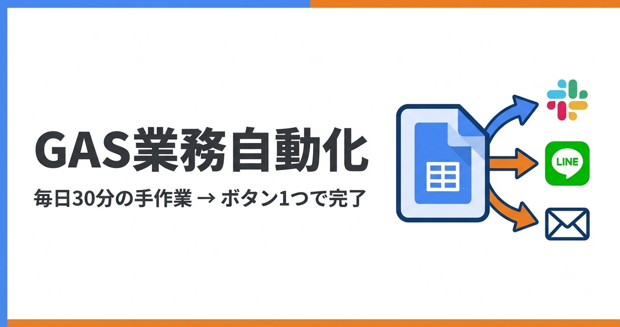 GASで業務自動化・APIを組み込みます 毎日30分の手作業をボタン1つで完了に変えます イメージ1