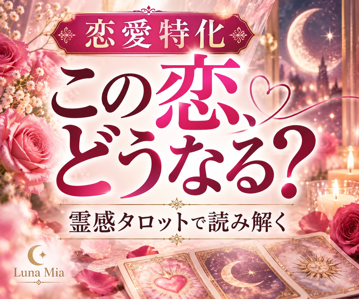恋愛の悩み、霊感タロットで読み解きます 片思い・復縁・交際中など恋愛全般を鑑定 イメージ1