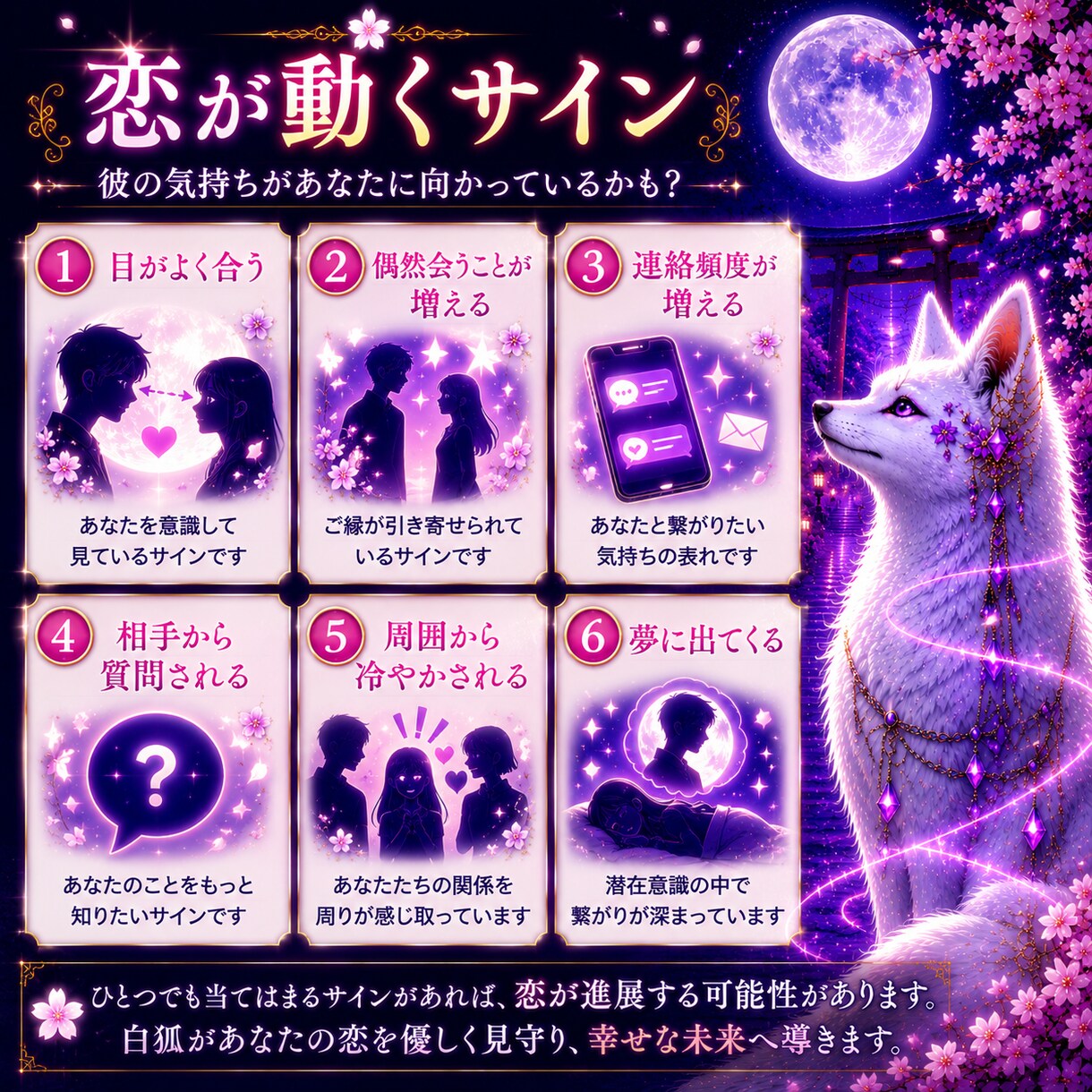 片思いの彼の本音と恋の行方を視ます 白狐があなたの宿縁の糸を辿ります イメージ5