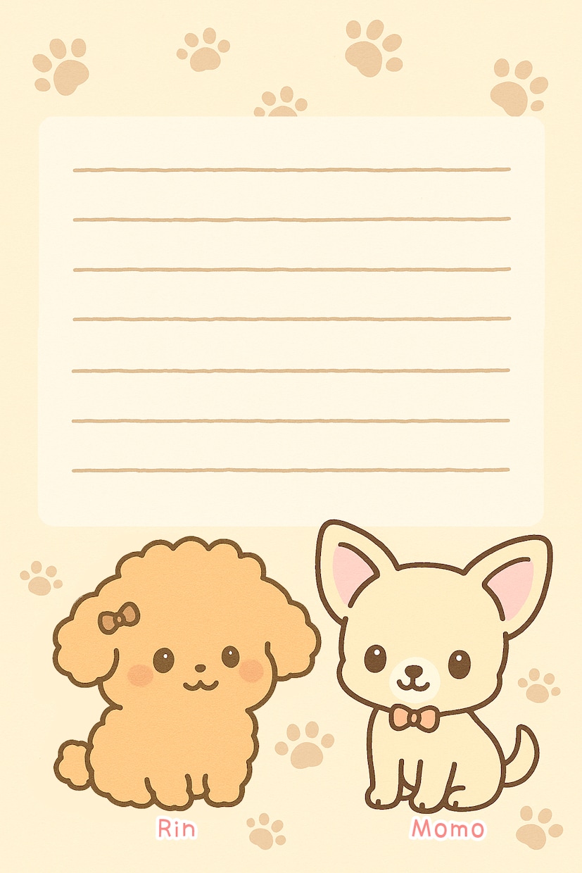 ペットちゃん入りの可愛いメモ用紙を作ります 可愛いペットちゃんのイラスト入りのメモでテンションUP♡ イメージ2