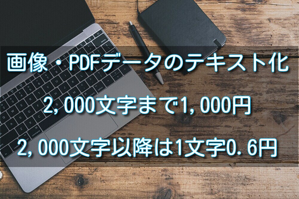 最短半日！画像・PDFデータをテキスト化します 2000文字まで1000円 2000文字以降は1文字0.6円 イメージ1
