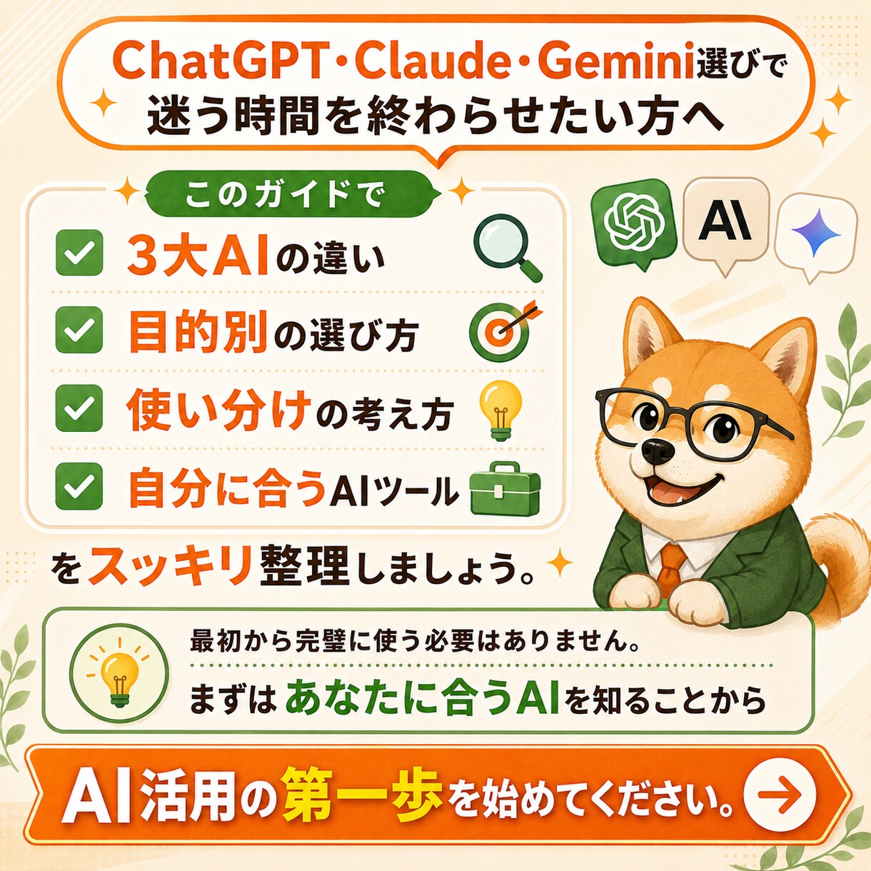 あなたに合うAIツールを選びます ChatGPT・Claude・Geminiを目的別に比較 イメージ10