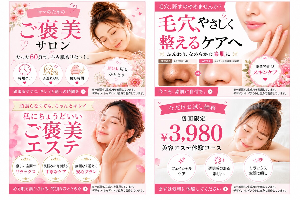 女性向け美容バナーを高見えデザインで制作します 女性向けサービスを高見えバナーで魅力的に イメージ3