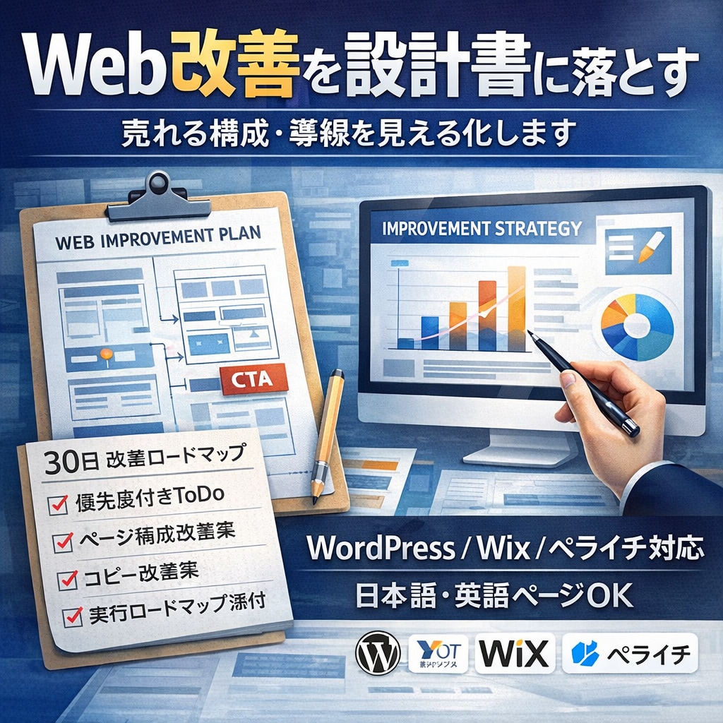 Web改善を設計書に落とします 売れる構成・導線を見える化します イメージ1