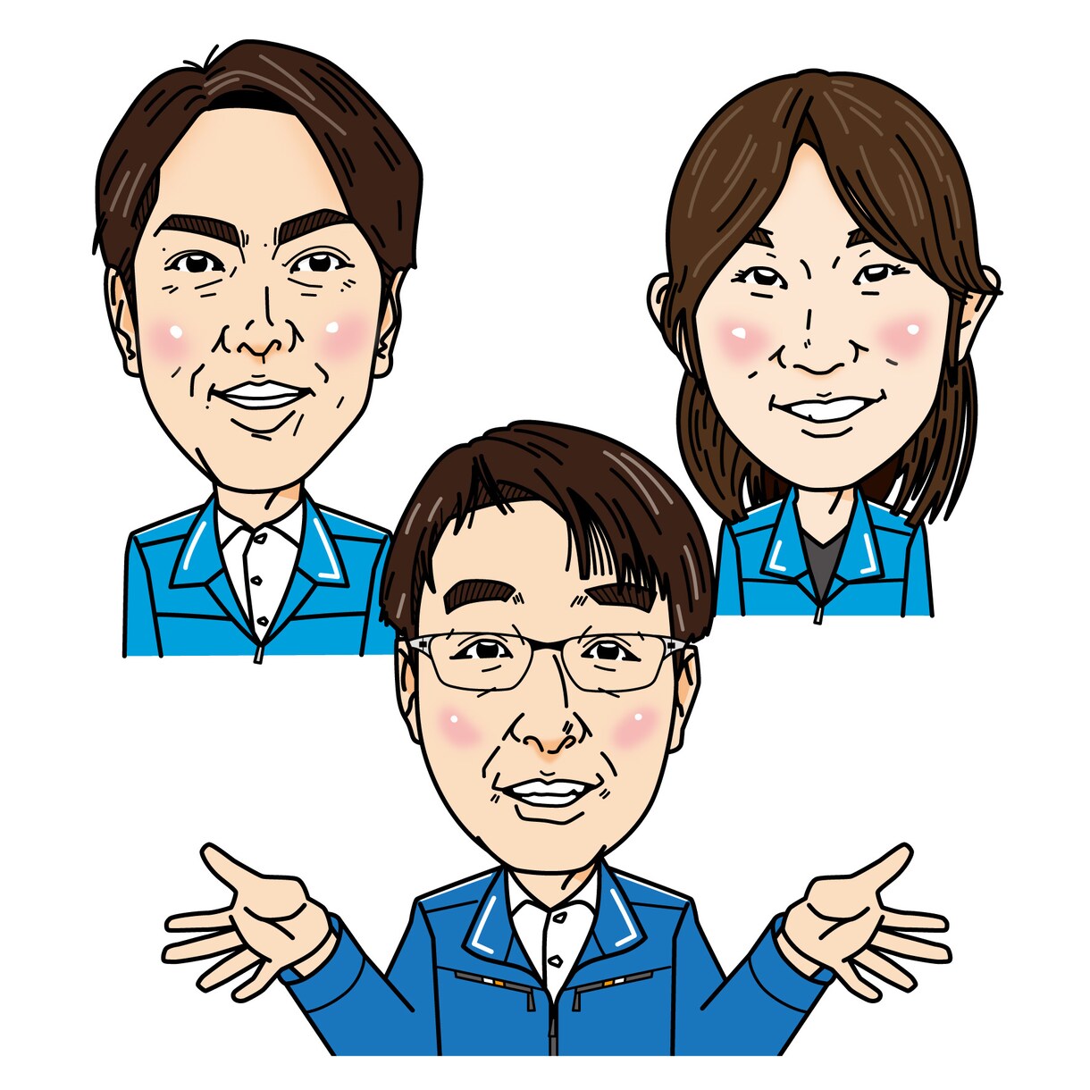 名刺、アイコン、贈り物用似顔絵、イラスト作成します 誇張は控えめでそっくりな似顔絵やポップなイラストを描きます イメージ3