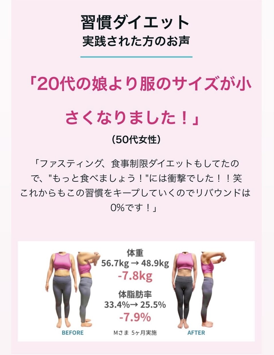 40〜50代女性限定！食べて痩せるサポートをします 運動、食事を徹底する事が難しい40〜50代女性向けダイエット イメージ2