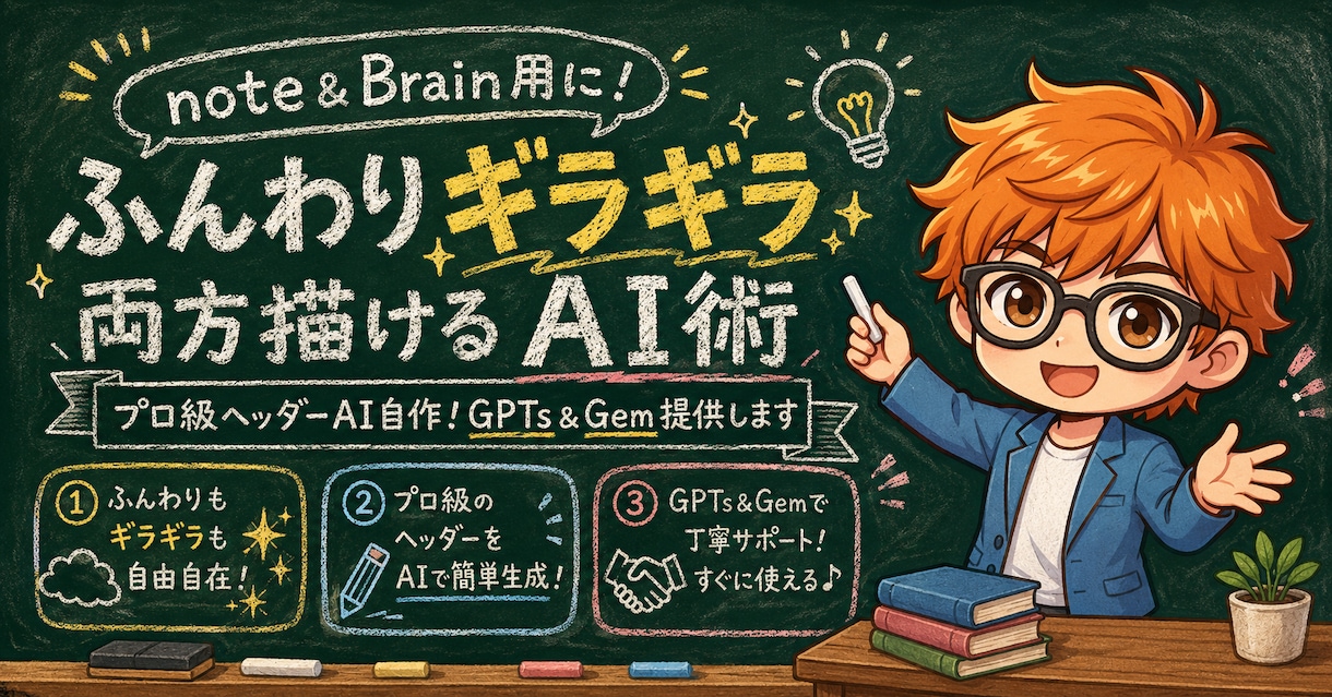 プロ級ヘッダーをAIで簡単自作！2ツール提供します note＆Brain用に！ふんわりギラギラ両方描けるAI術 イメージ8