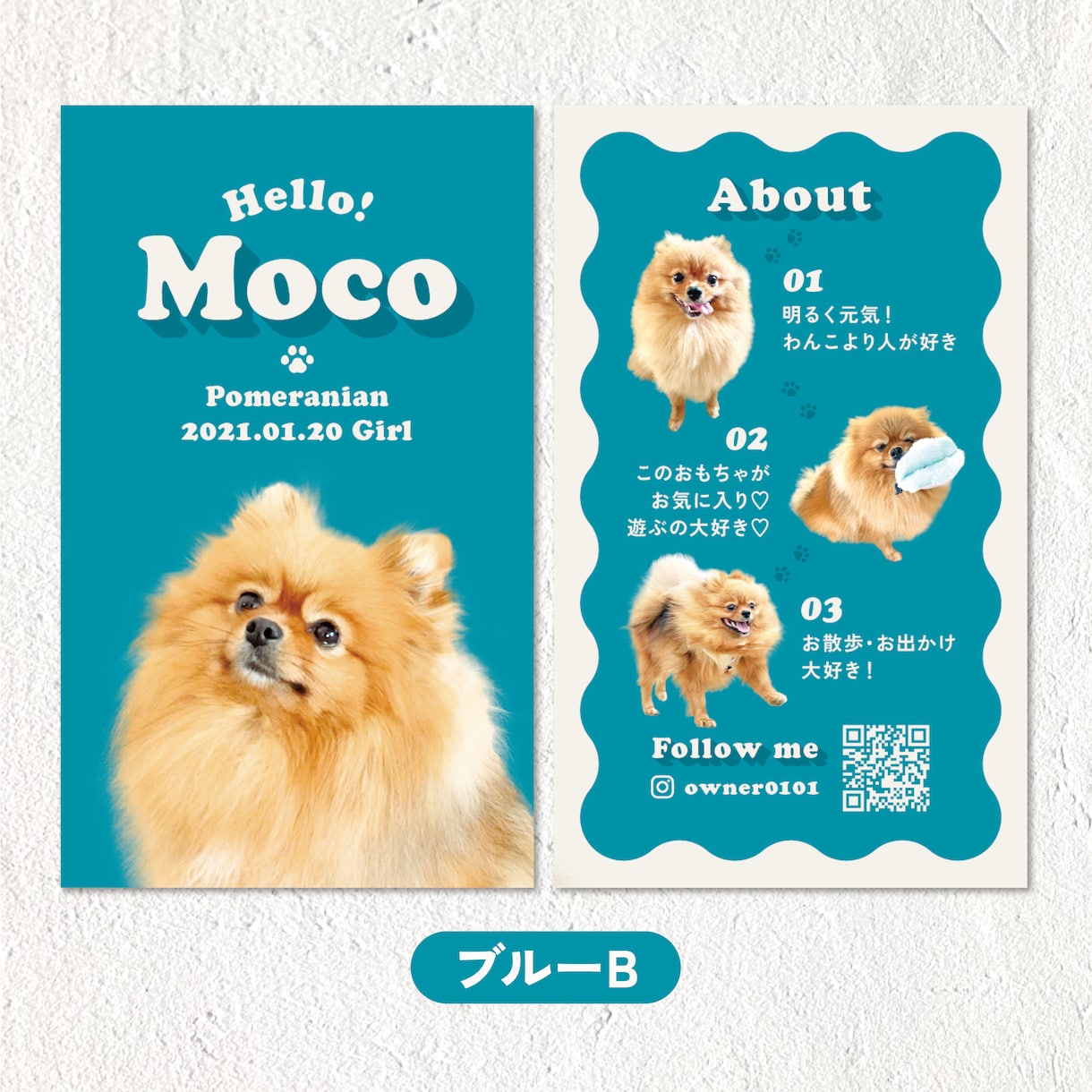 レトロポップなうちの子・ペット名刺制作します 100枚印刷代込み・送料無料！イベント・オフ会で大活躍！ イメージ9