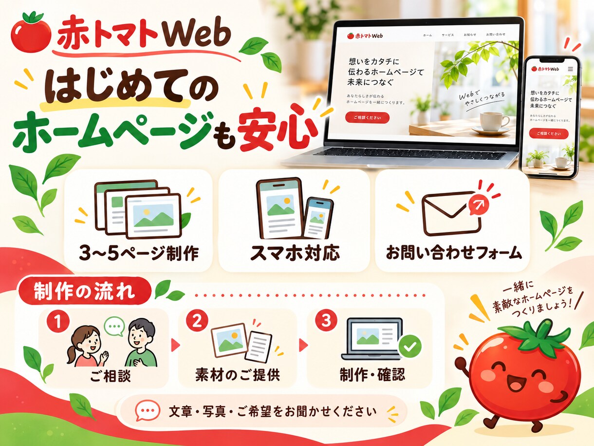 スマホで見やすいホームページを制作しますます 買い切り制作で、お店や事業の魅力を分かりやすく イメージ2