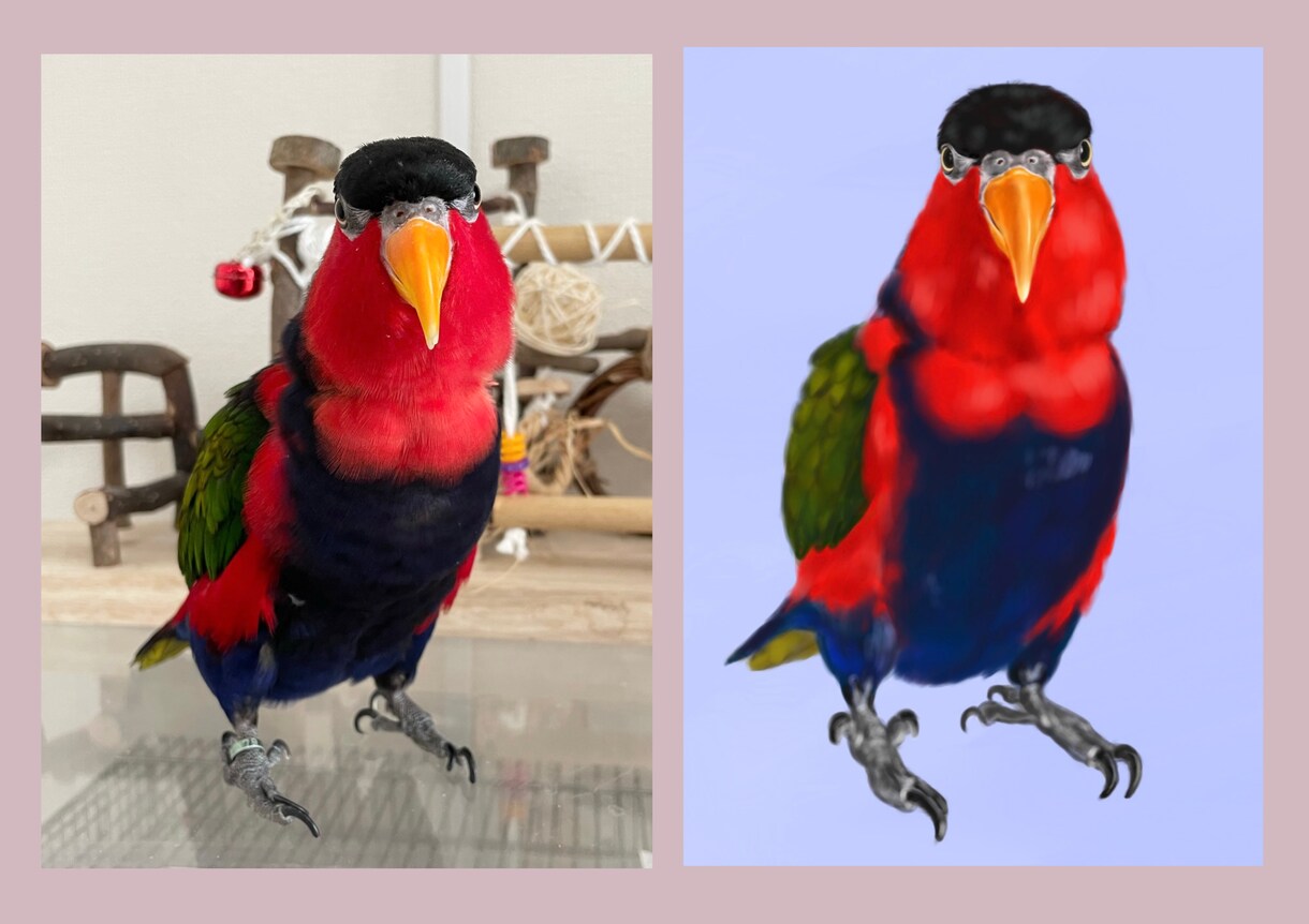 うちの子(ペット)を完全手描きでアートにします あの子がすぐそこにいるような…ホッとする特別な一枚を。 イメージ7