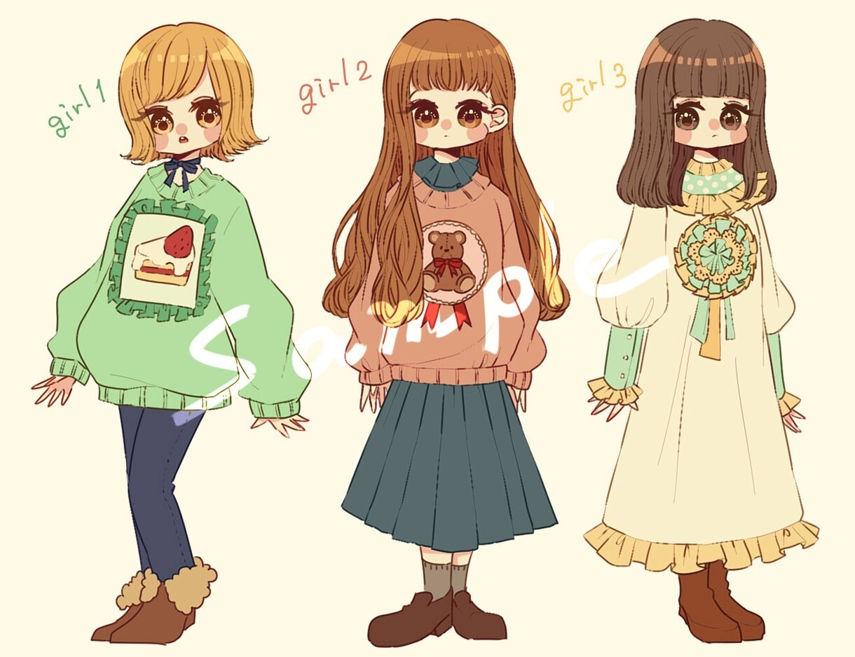 ２.可愛いミニキャラアイコンお描きします SNSでのご使用イラストをお求めの方へ( ᵕᴗᵕ )✩⡱ イメージ3